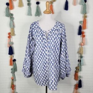 Madison Mathews Blockprint Blouse